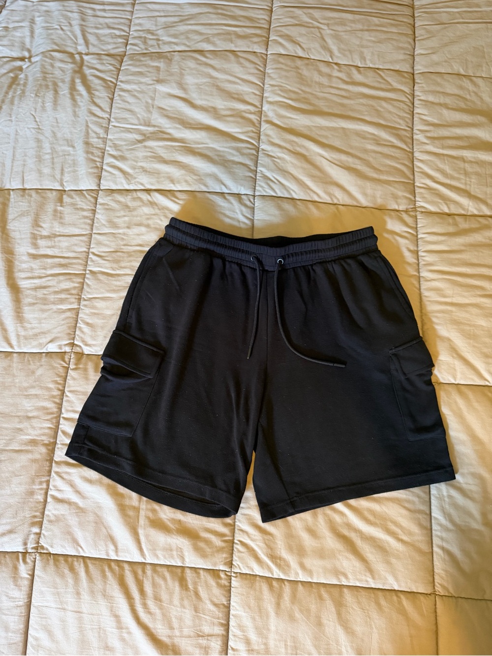 Jockey Black Cargo Knit Shorts with Drawstring